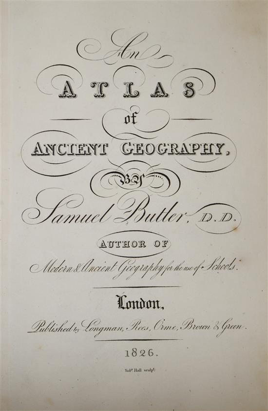 Butler, Samuel, 1774-1839 - An Atlas of Ancient Geography, 8vo, contemporary half calf, with 24 maps,